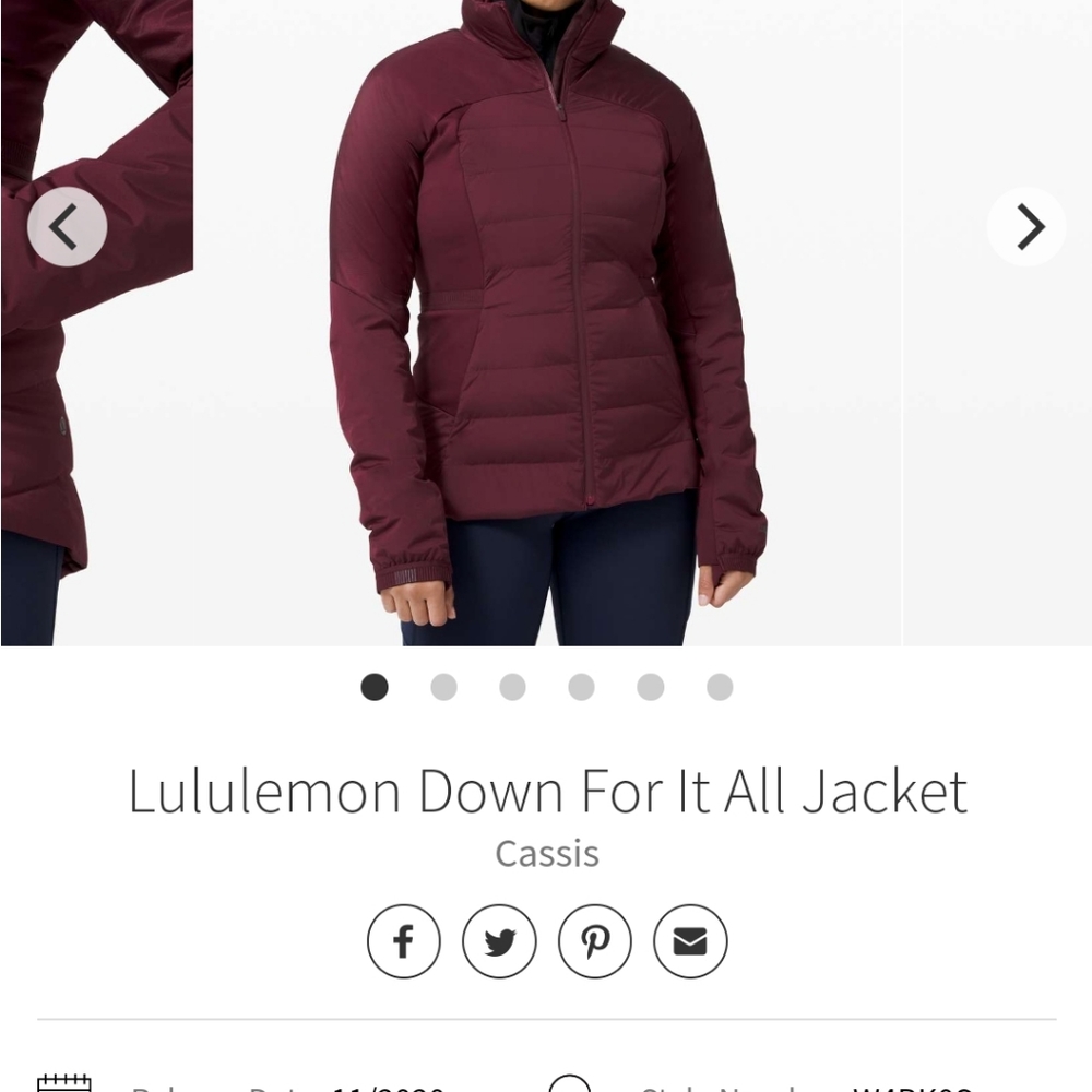 Lululemon down for it all Jacket